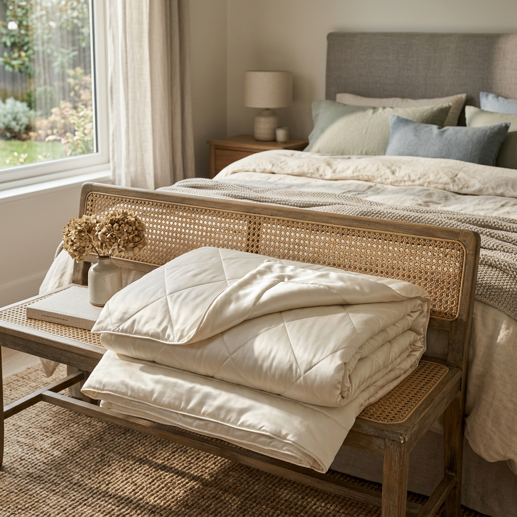 Hand-Quilted Mulberry Silk Duvet — Twin