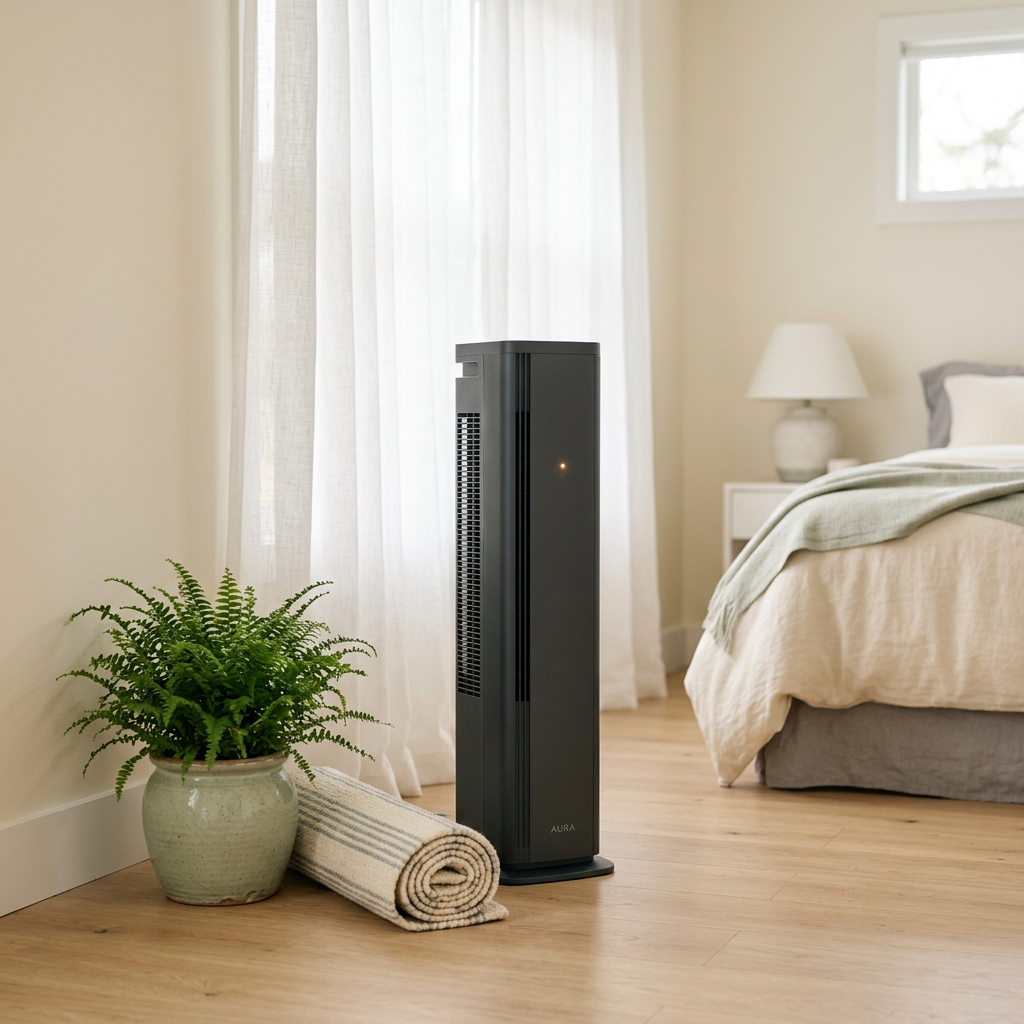 HEPA + Carbon Tower Air Purifier — Quiet Mode