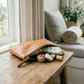 Premium Leather Travel Sleep Kit Pouch
